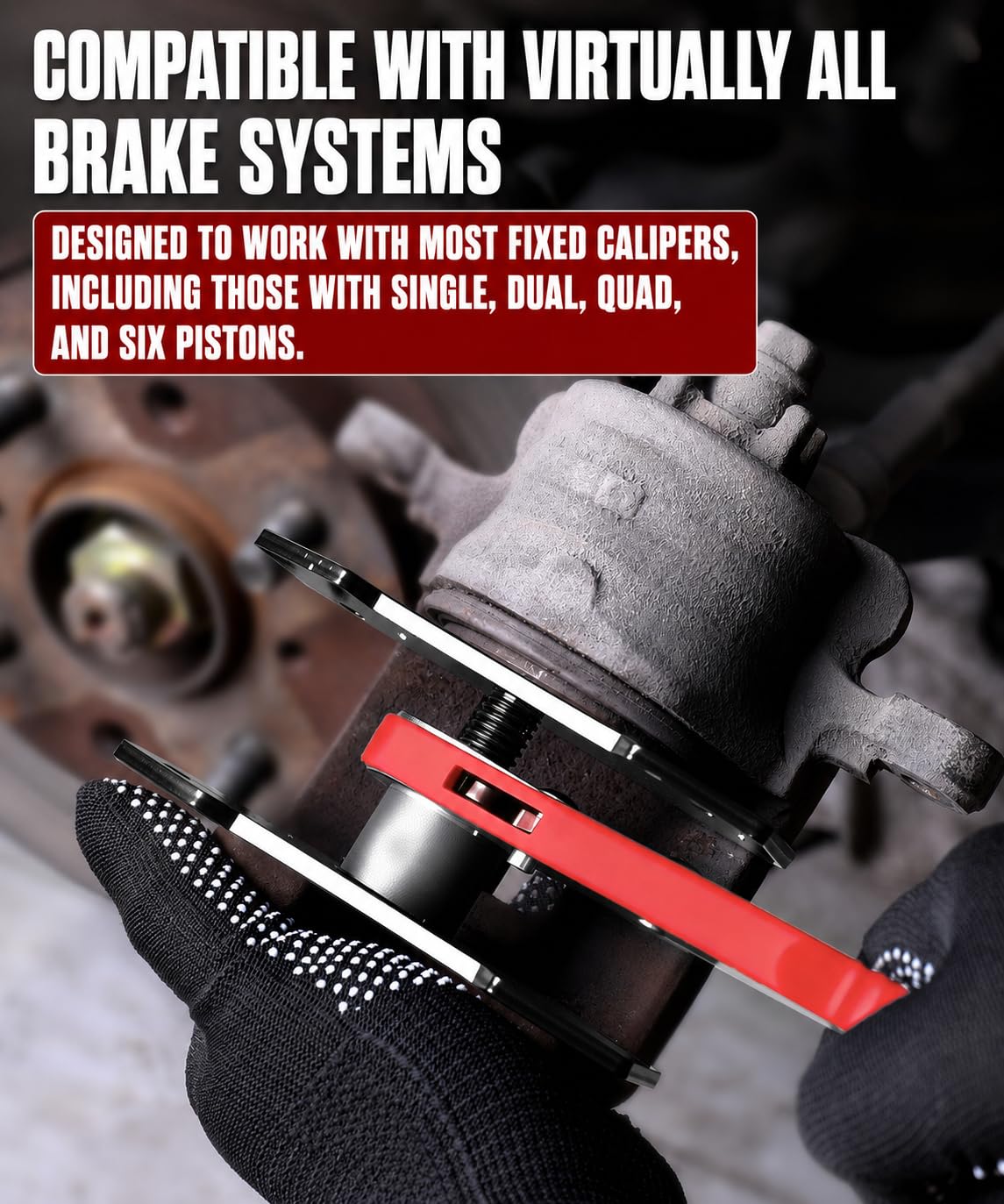 Brake Caliper Compression Tool with 2 Steel Plates and 2 Hooks U89836