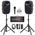 15inch 2000W Bluetooth PA System with Powered Mixer Set T898586