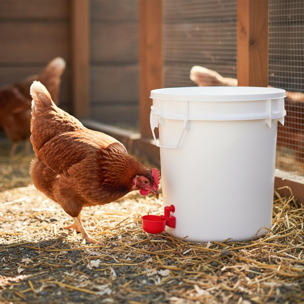 Automatic Chicken Waterer Cups 24-Pack Poultry Drinker with Hole Saw H103
