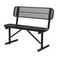 Black Metal Park Bench with Backrest T511691