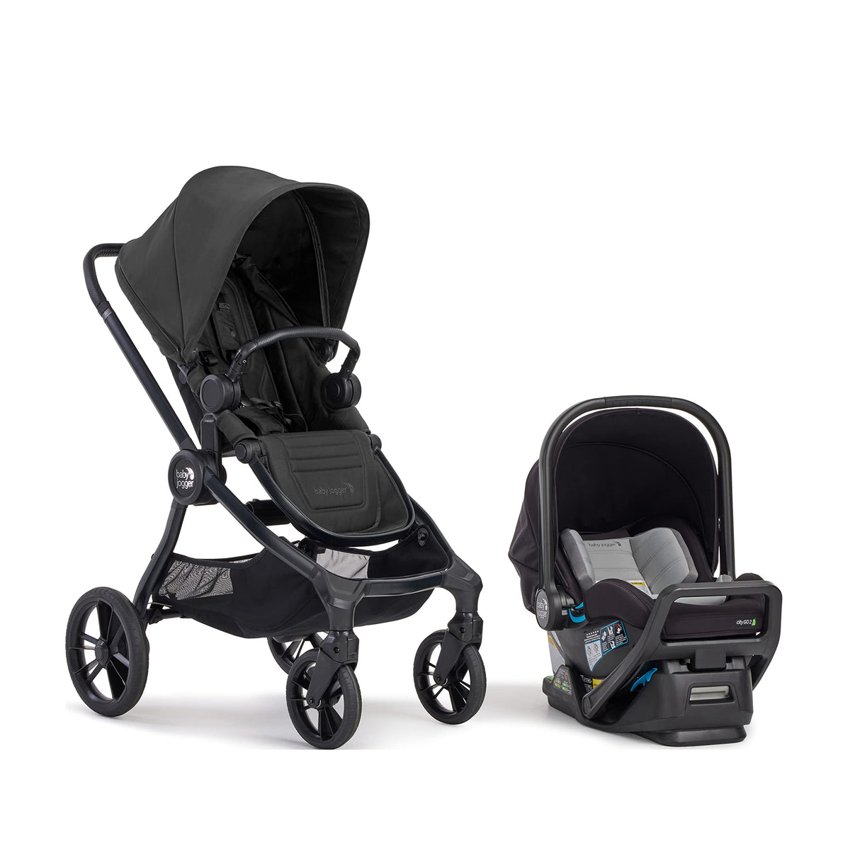 Convertible Stroller with Infant Car Seat Rich Black X2000