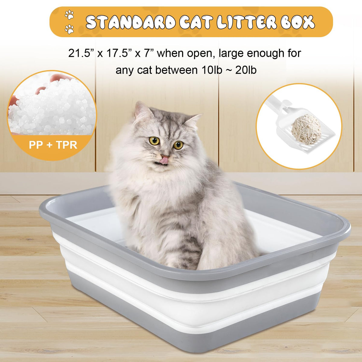 Collapsible Open Cat Litter Box L26434