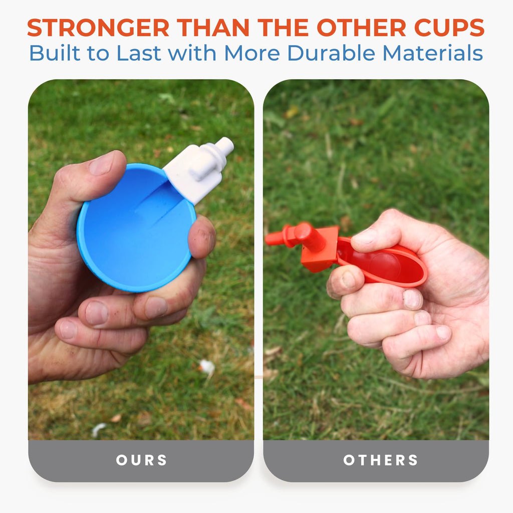Blue Large Automatic Chicken Waterer Cups Pack of 5 H607596