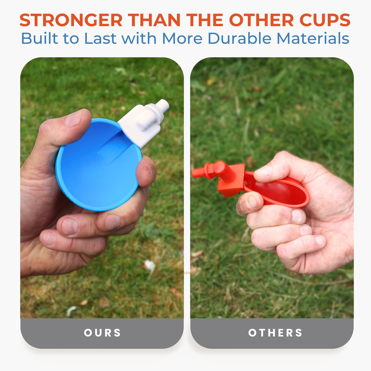 Blue Large Automatic Chicken Waterer Cups Pack of 5 H607596
