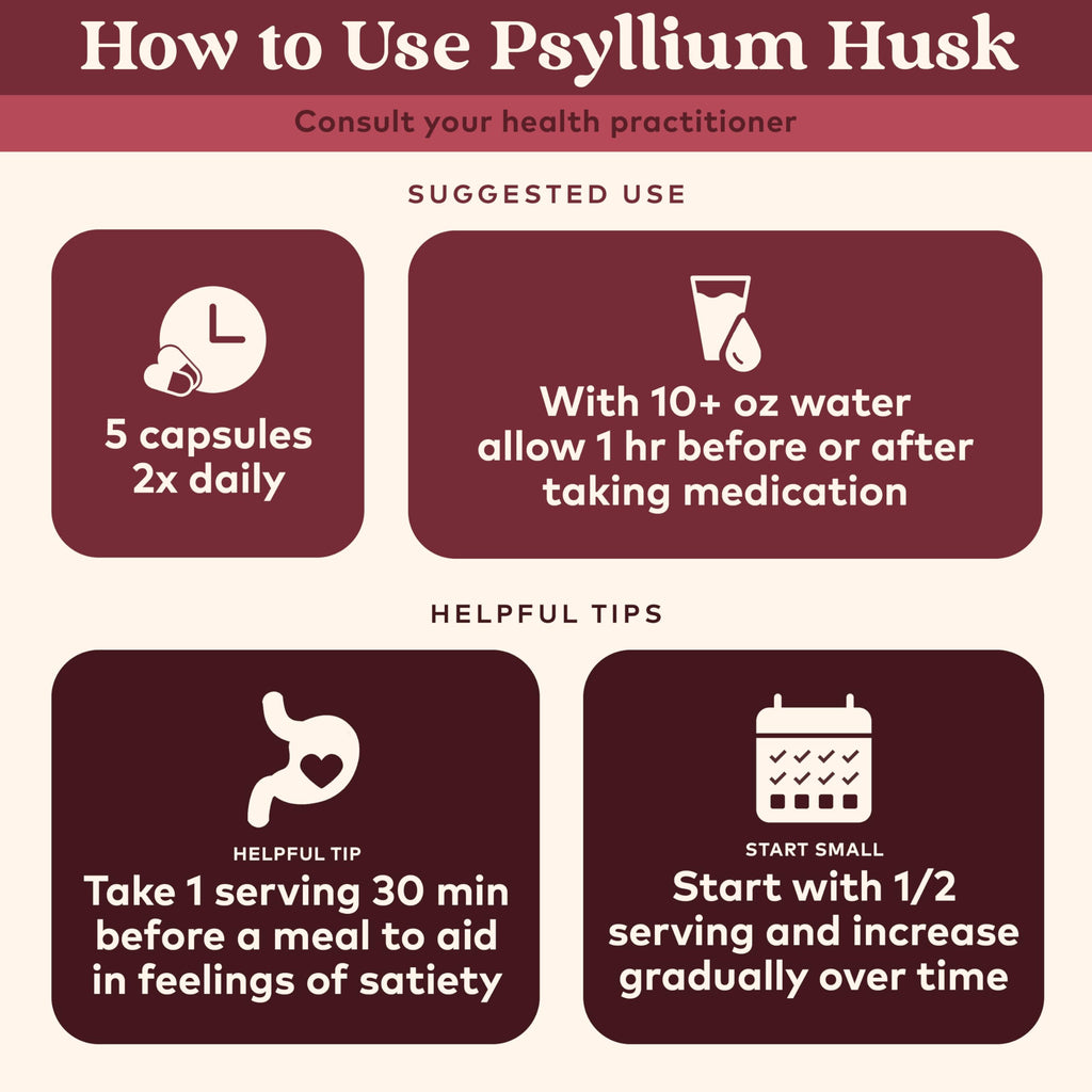 Psyllium Husk Capsules Fiber Supplement Vegan 180 Count V6499