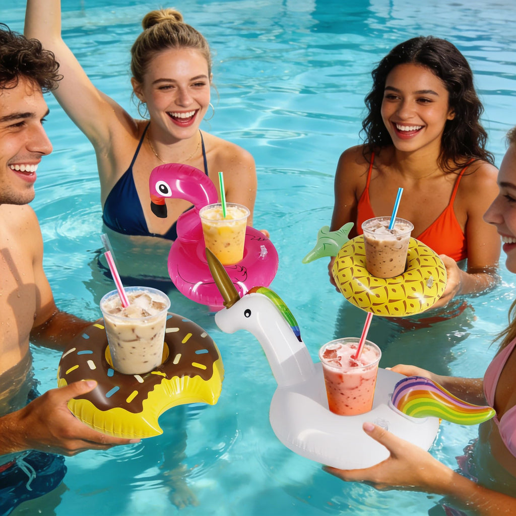 Inflatable Floating Drinking Holders, 12 Pack T430072