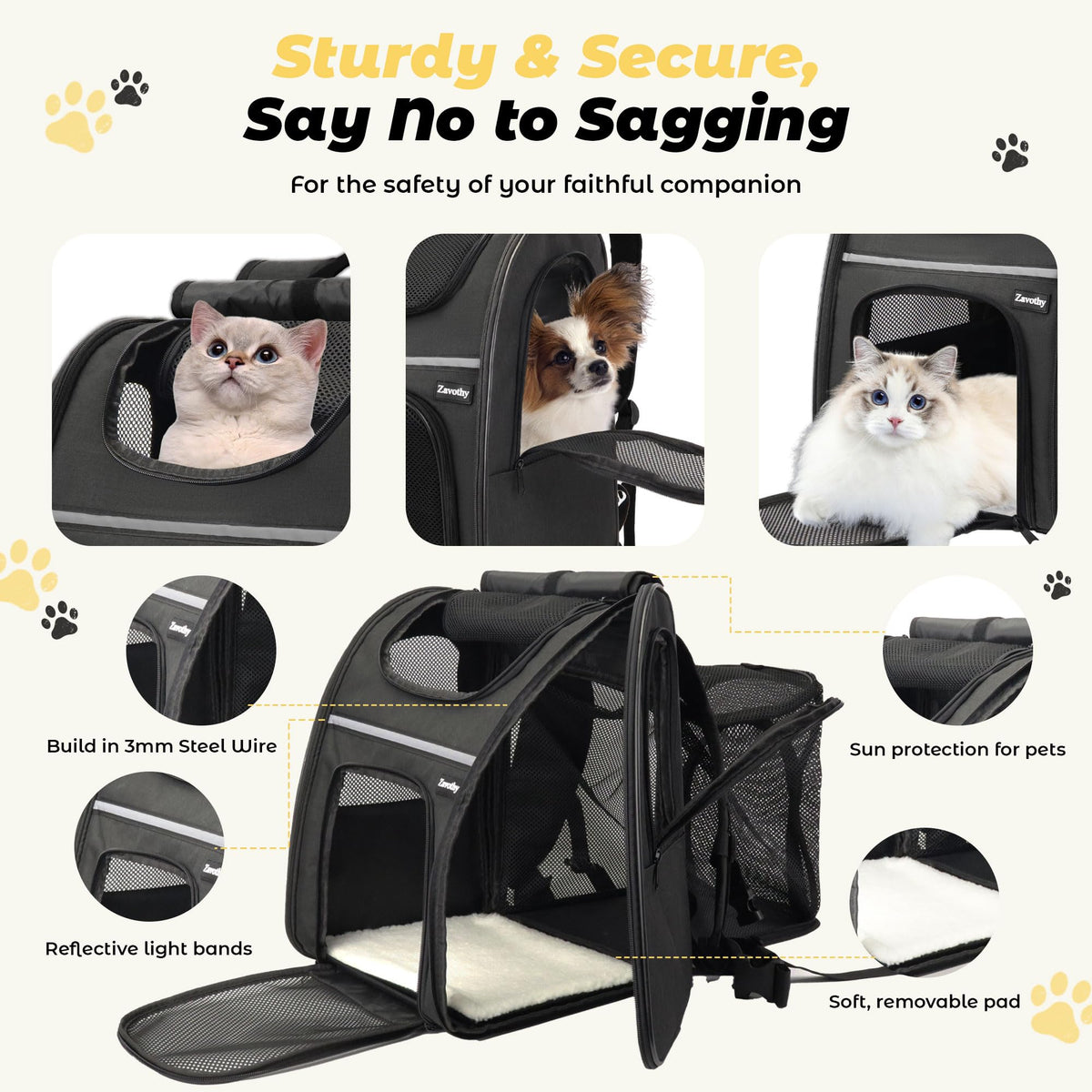 Expandable Airline Approved Cat Backpack Carrier with Breathable Mesh I799