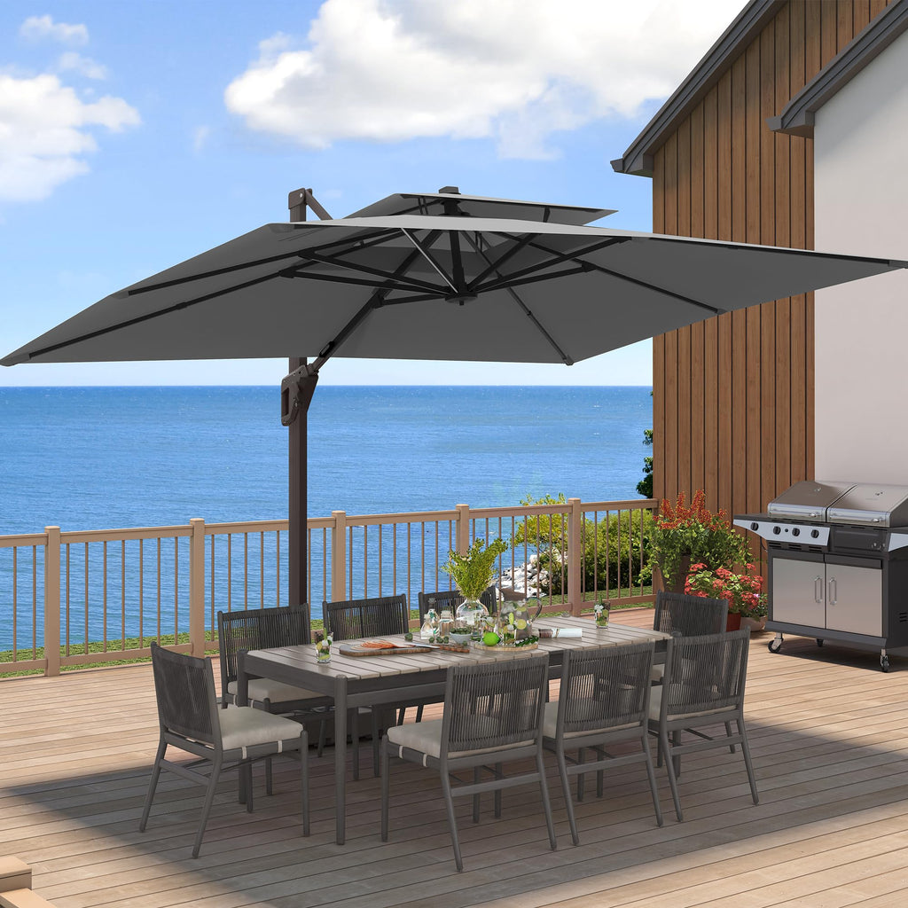 Cantilever Outdoor Patio Umbrella with Base A330501