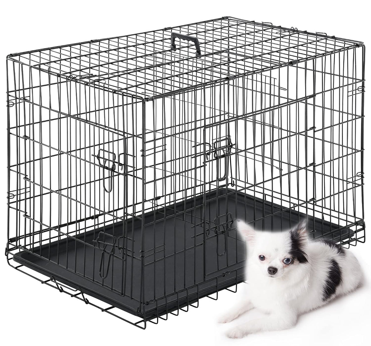 Black Metal Dog Crate R548612