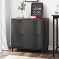 Black 2 Drawer Wood File Cabinet I80281