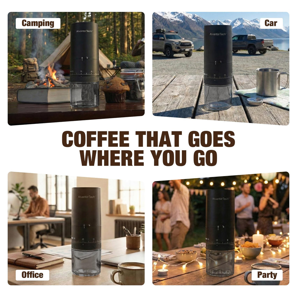 Portable Electric Burr Coffee Grinder with Ceramic Conical Burr O7649