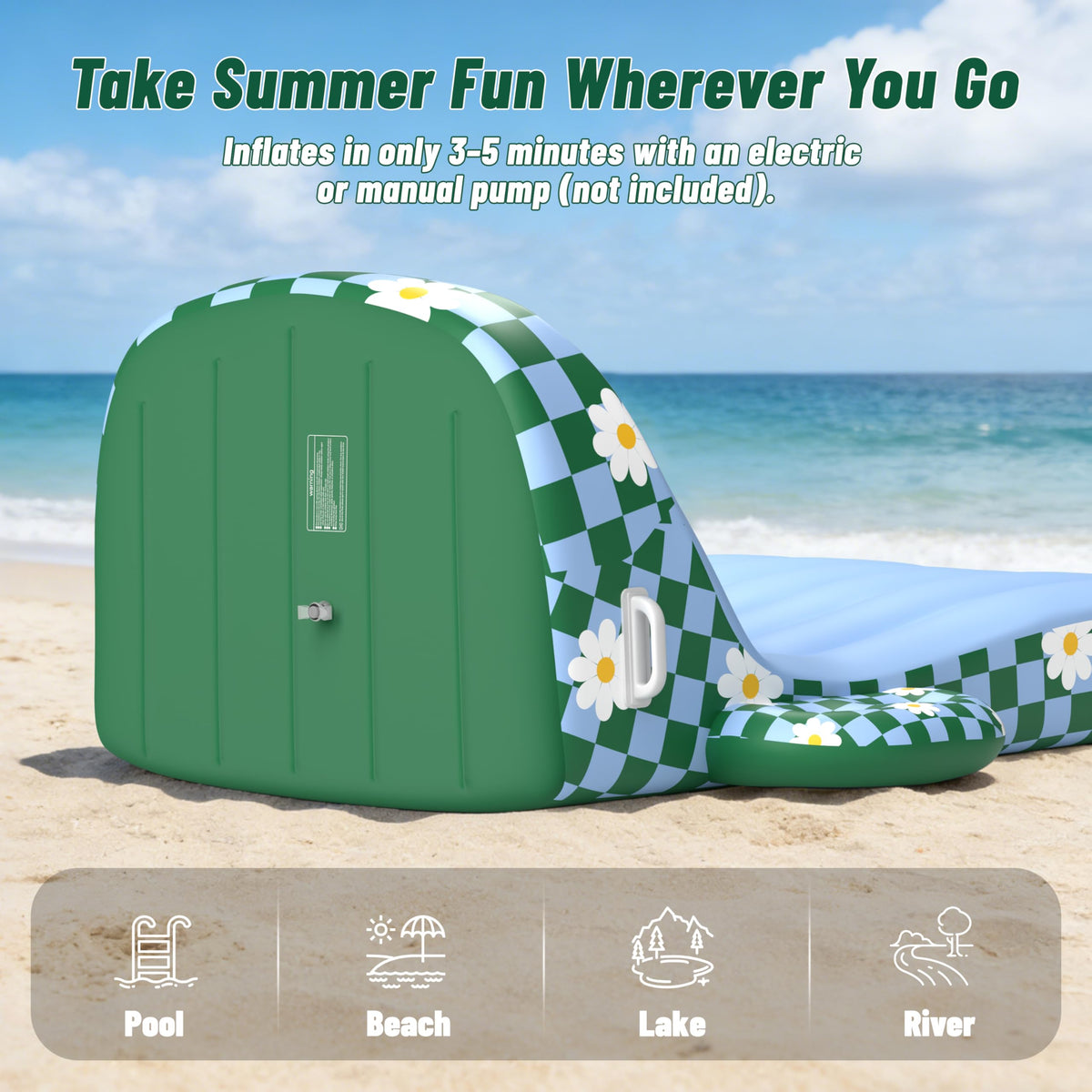 Inflatable Pool Lounger Float with Cup Holder W255
