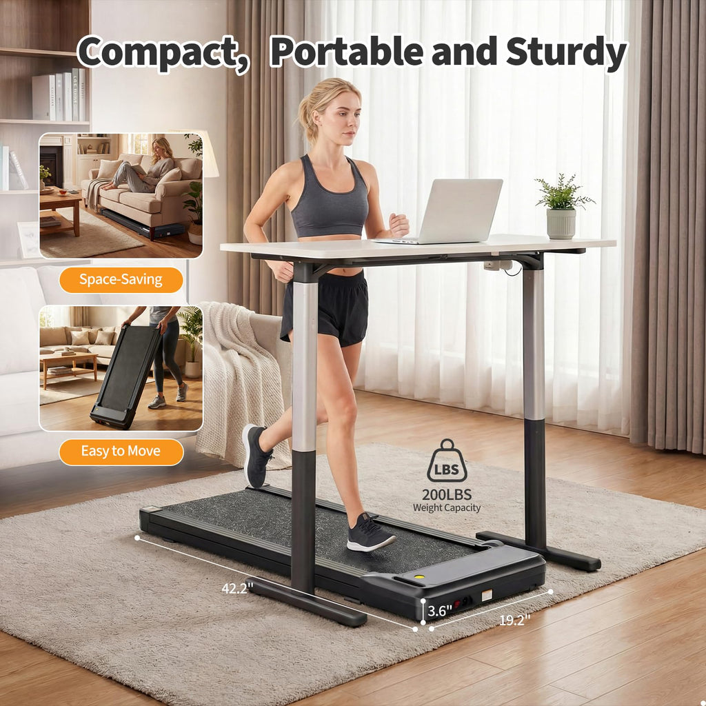 Black Portable 3-in-1 Walking Pad Treadmill G212
