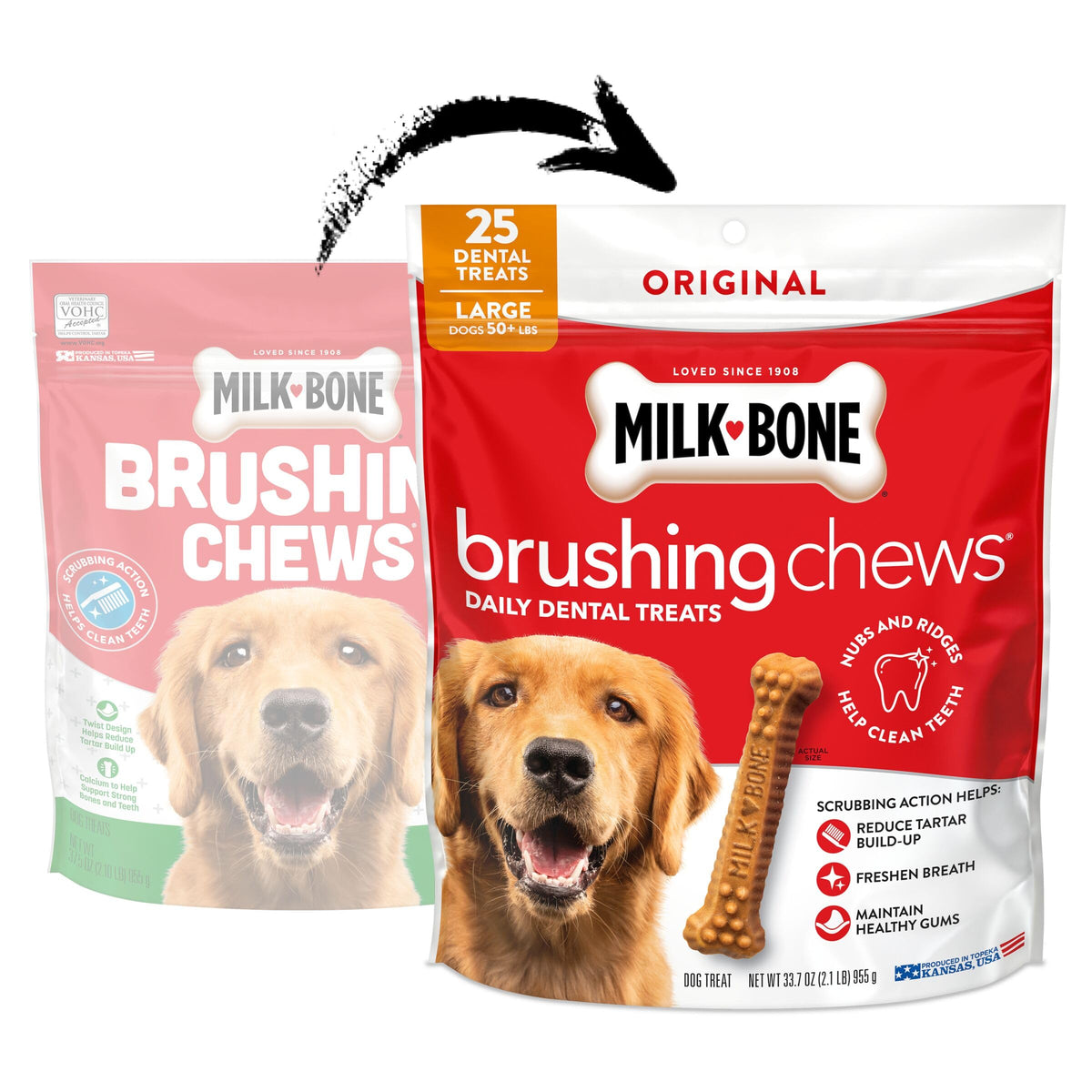 Large Daily Dental Dog Chews 33.7 oz Bag S4457