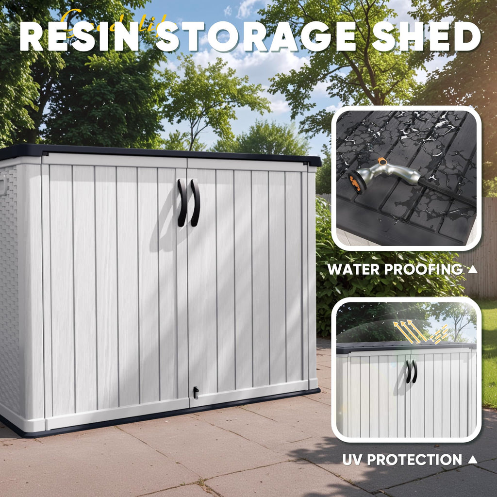 White 26 Cu Ft Lockable Outdoor Storage Cabinet H3789