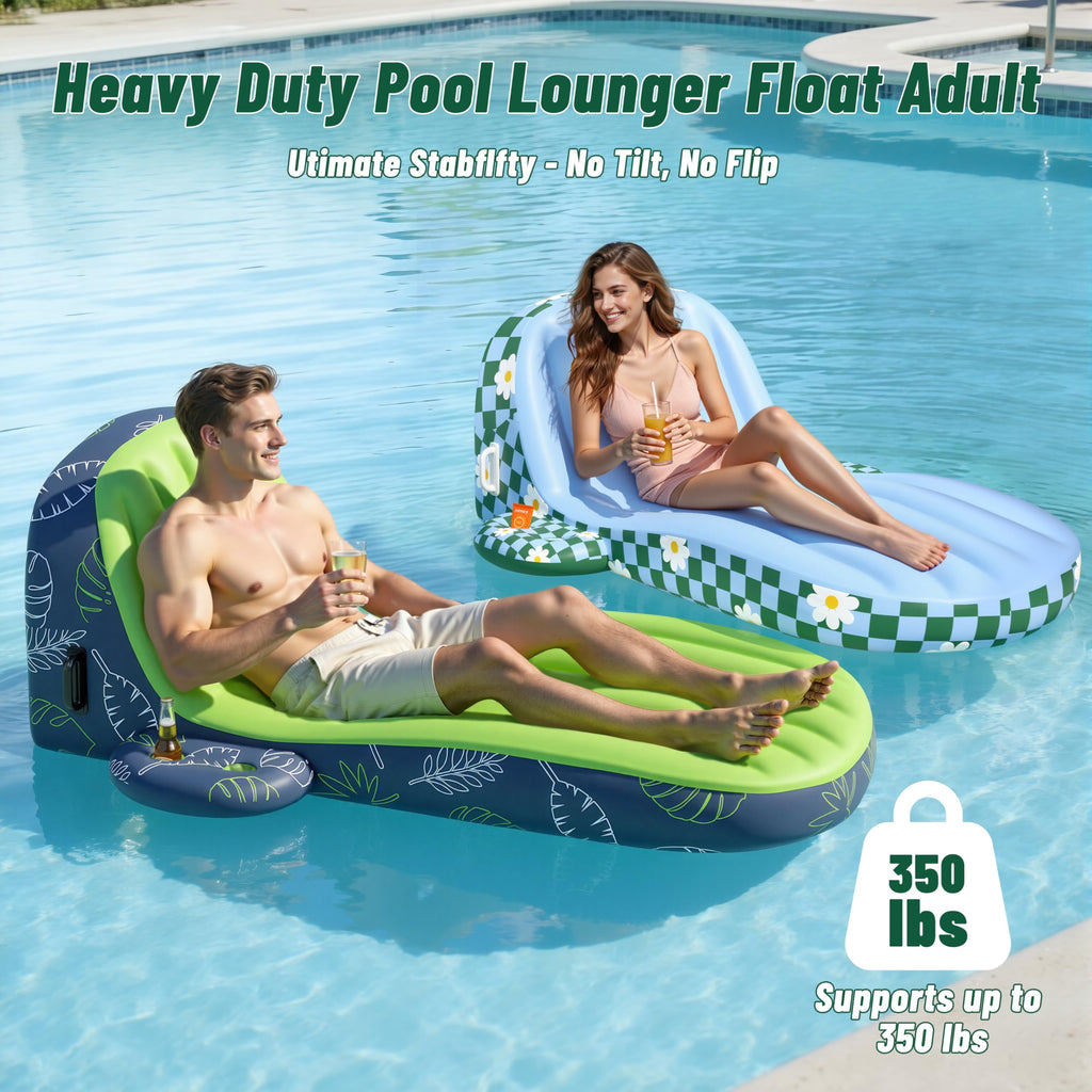 Inflatable Pool Lounger Float with Cup Holder W255