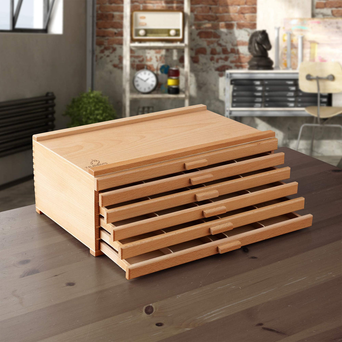 6 Drawer Wooden Artist Storage Box D27216
