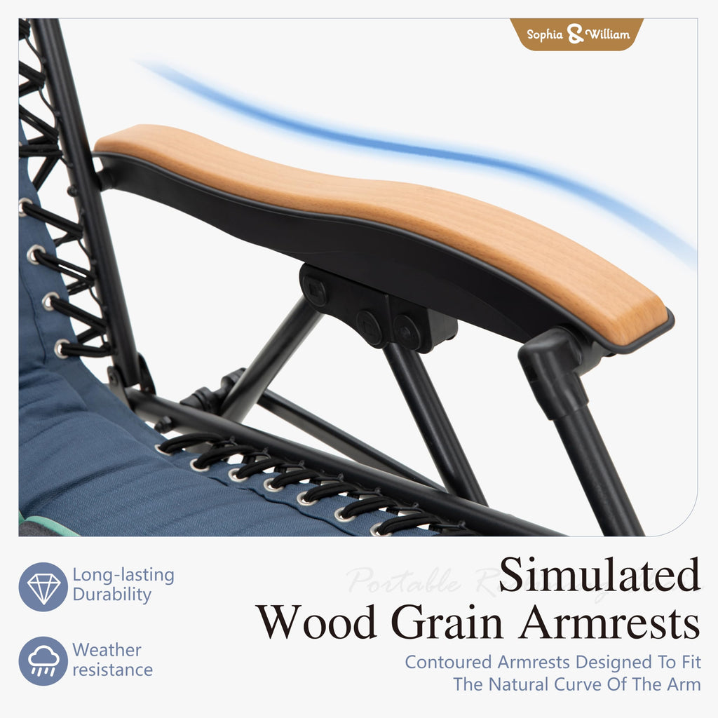 Blue Padded Zero Gravity Chair Set of 2 K106782