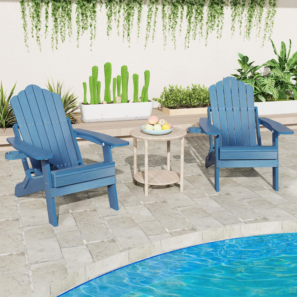 Folding Adirondack Chair with Adjustable Backrest and Ottoman P743