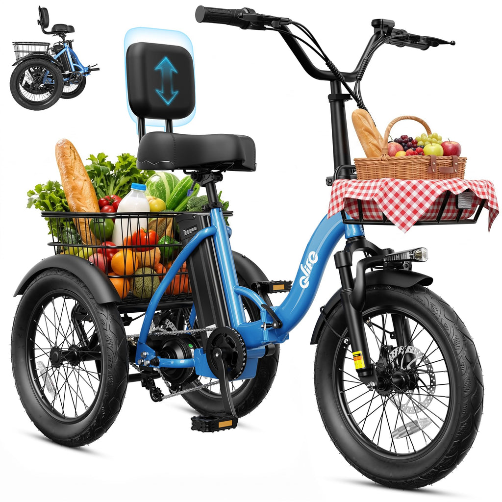 1200W Folding Electric Trike with Cargo Rack H671