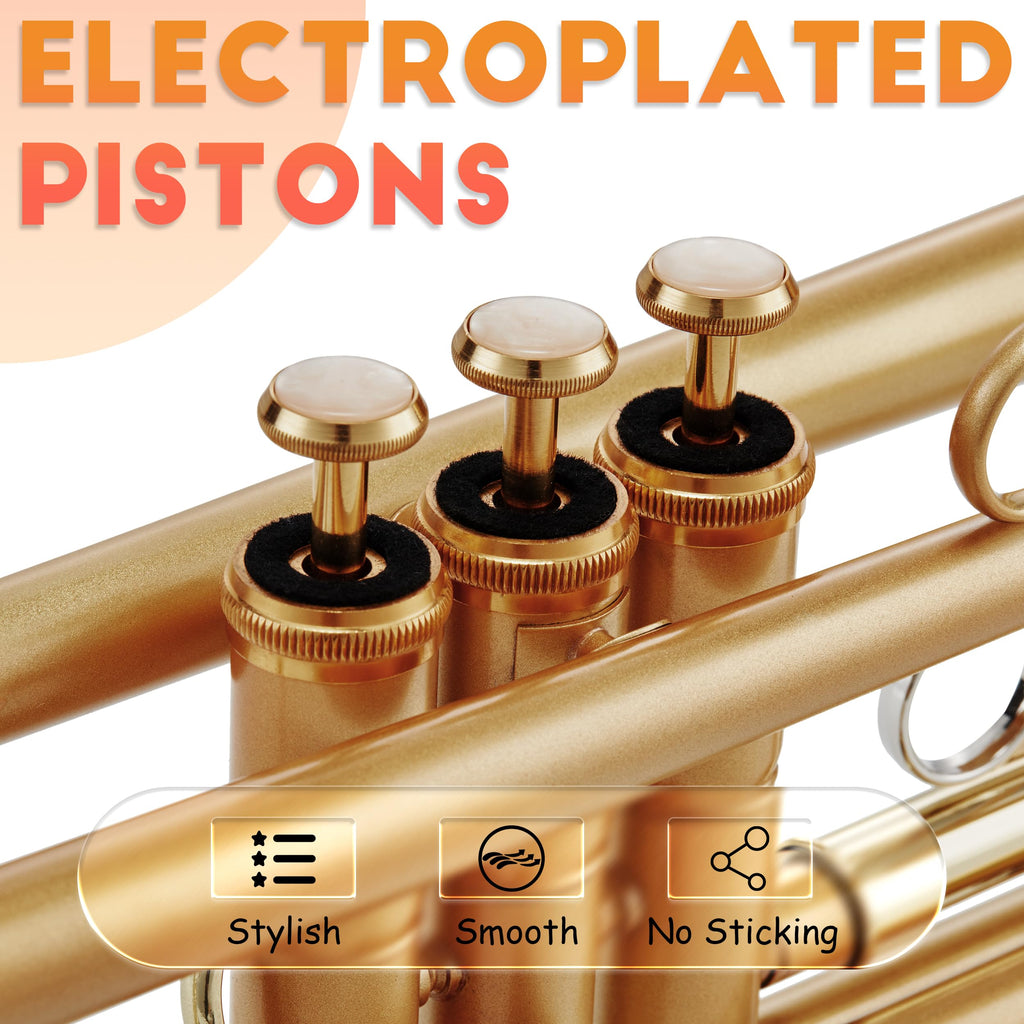 Satin Gold Bb Trumpet with Hard Case L2462
