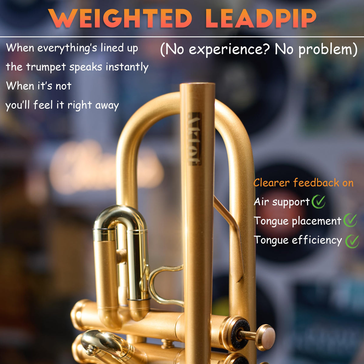 Satin Gold Bb Trumpet with Hard Case L2462