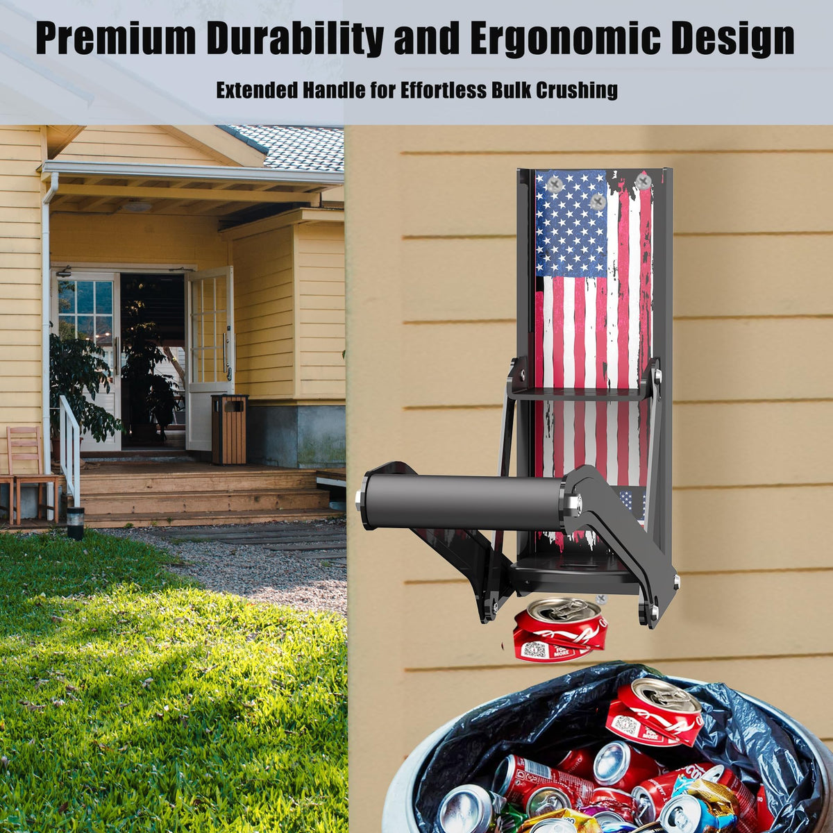 Wall Mounted Heavy Duty Metal Can Crusher for 12 oz & 16 oz Aluminum Cans O870010