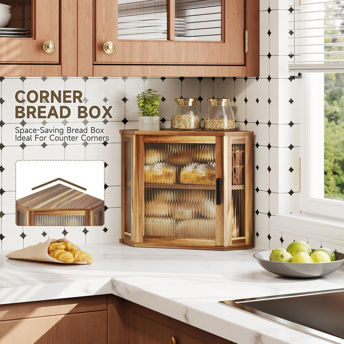 Acacia Wood Bread Box Z654672