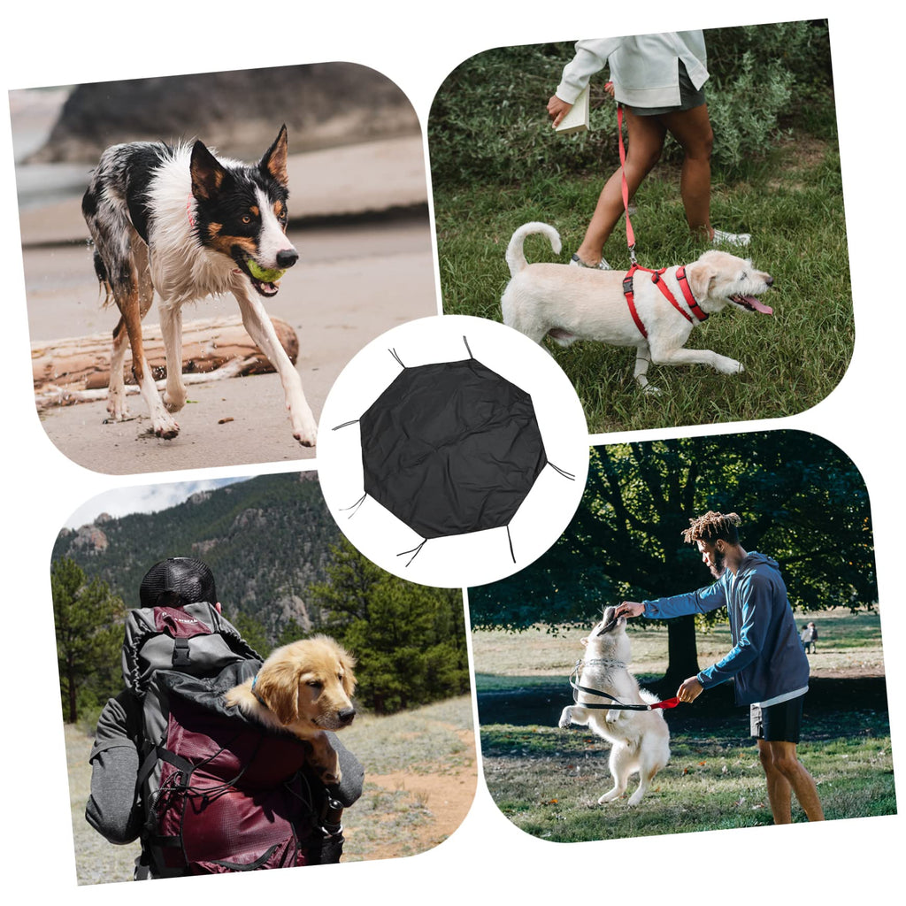 Sunproof Waterproof Dog Playpen Roof Cover Black Y60559