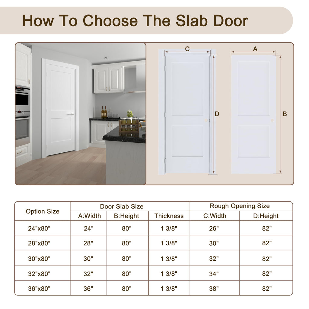 36"x80" Left-Hand Prehung Interior Door with Knock Down Jamb Kit Z939