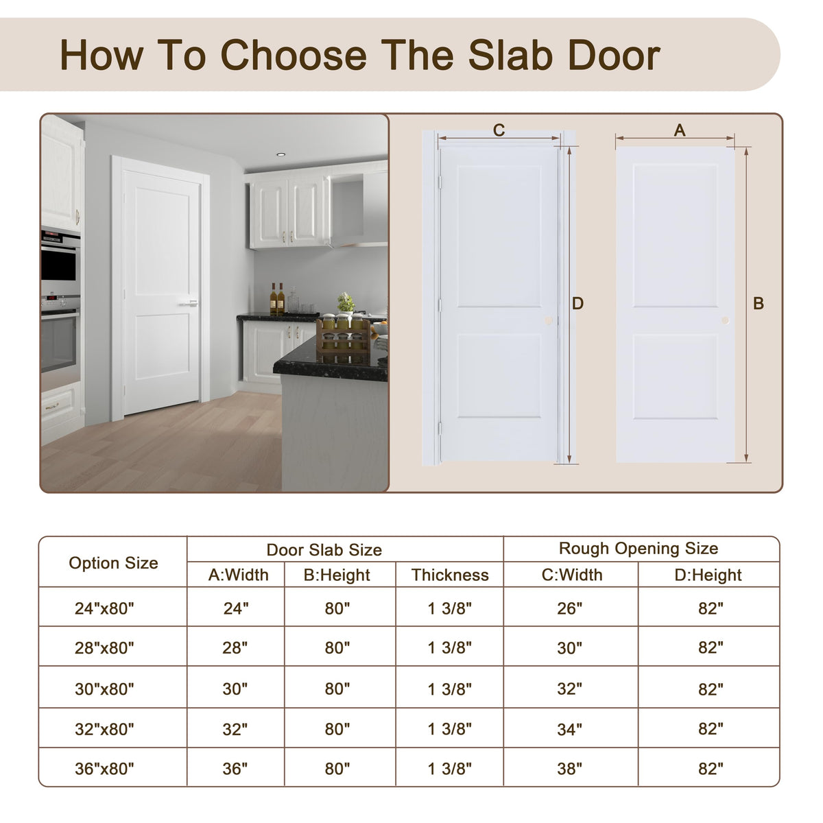 36"x80" Left-Hand Prehung Interior Door with Knock Down Jamb Kit Z939