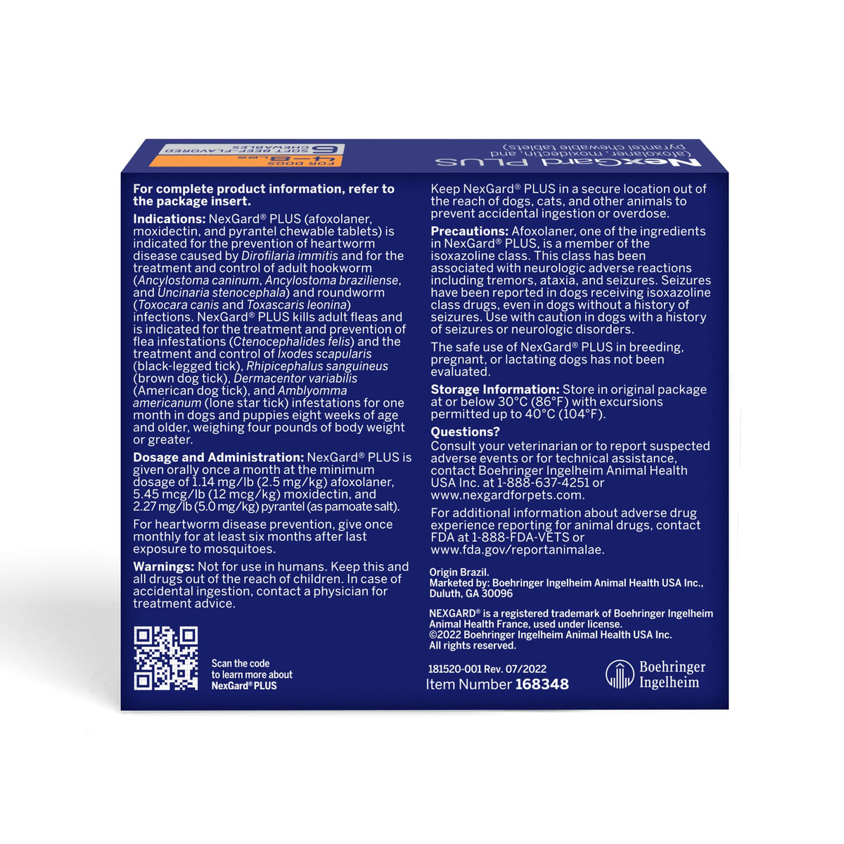 Flea and Tick Heartworm Preventive Soft Chewables for Dogs 4-8 lbs 6 Chews W4421