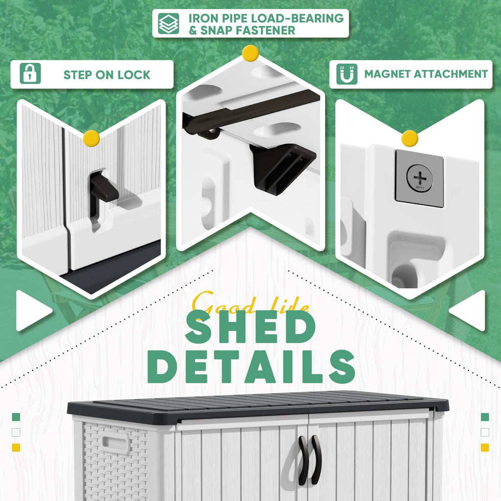 White 26 Cu Ft Lockable Outdoor Storage Cabinet H3789