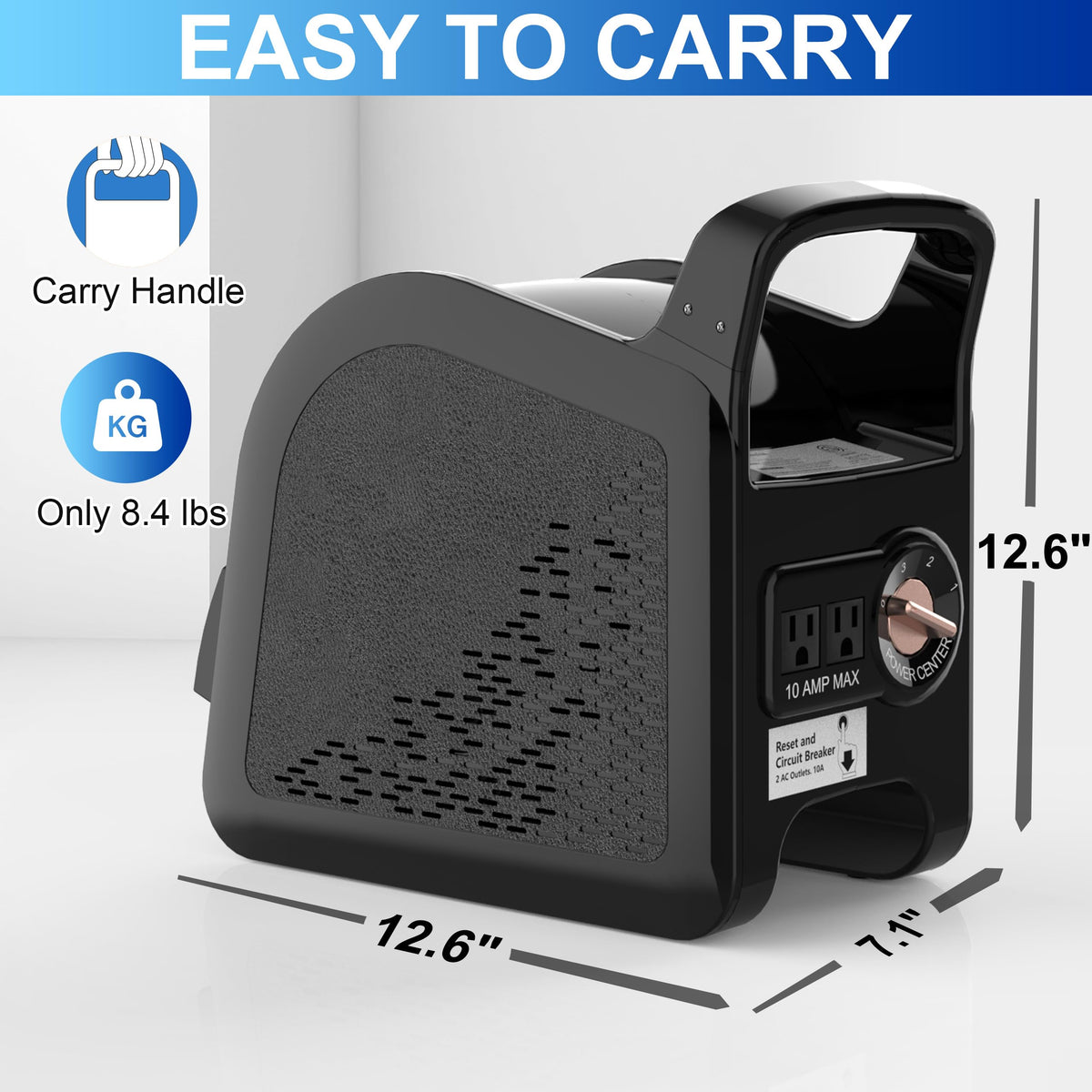 Portable High Velocity Floor Fan with 3 Speeds, Black F157