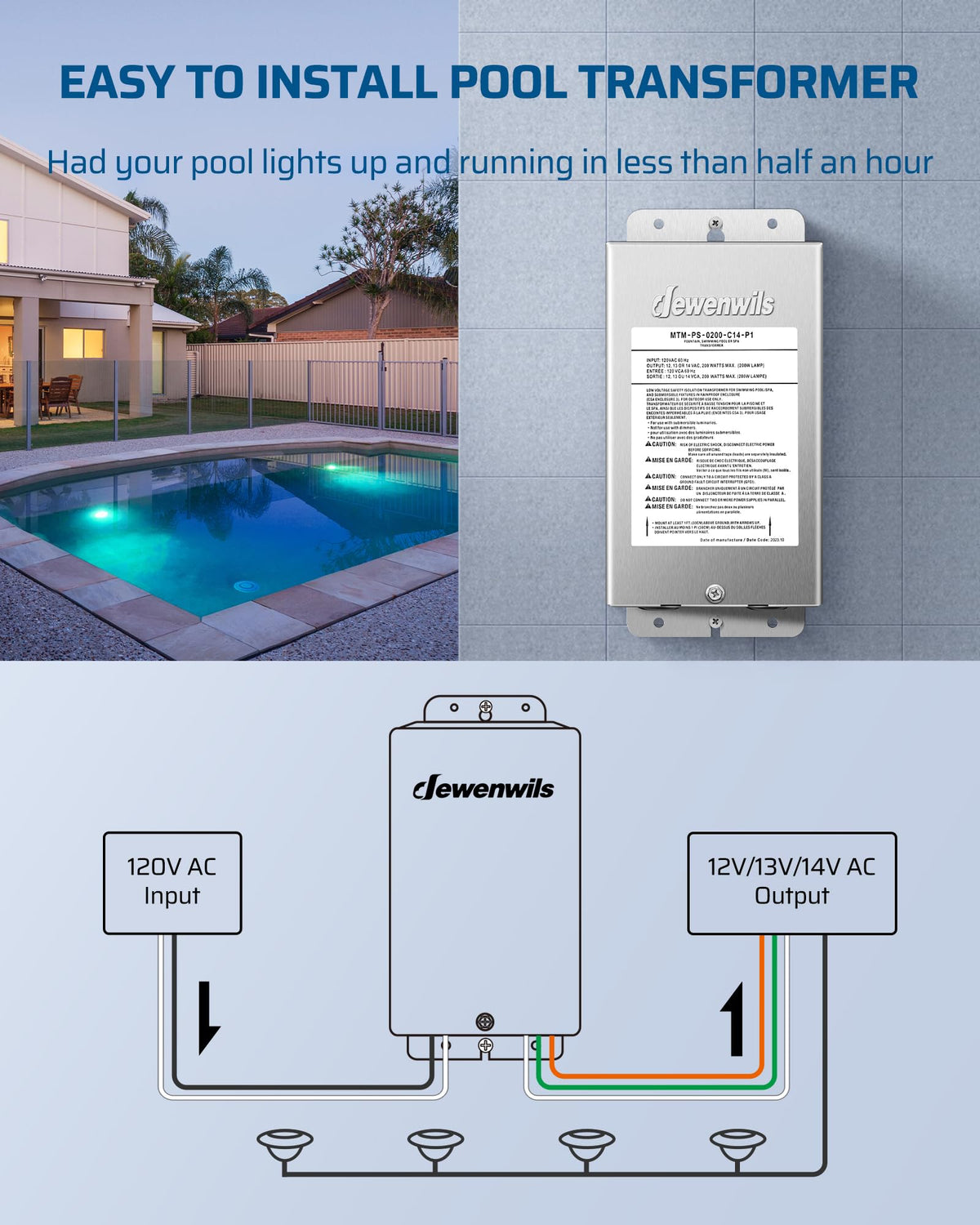200W Low Voltage Pool Transformer T126