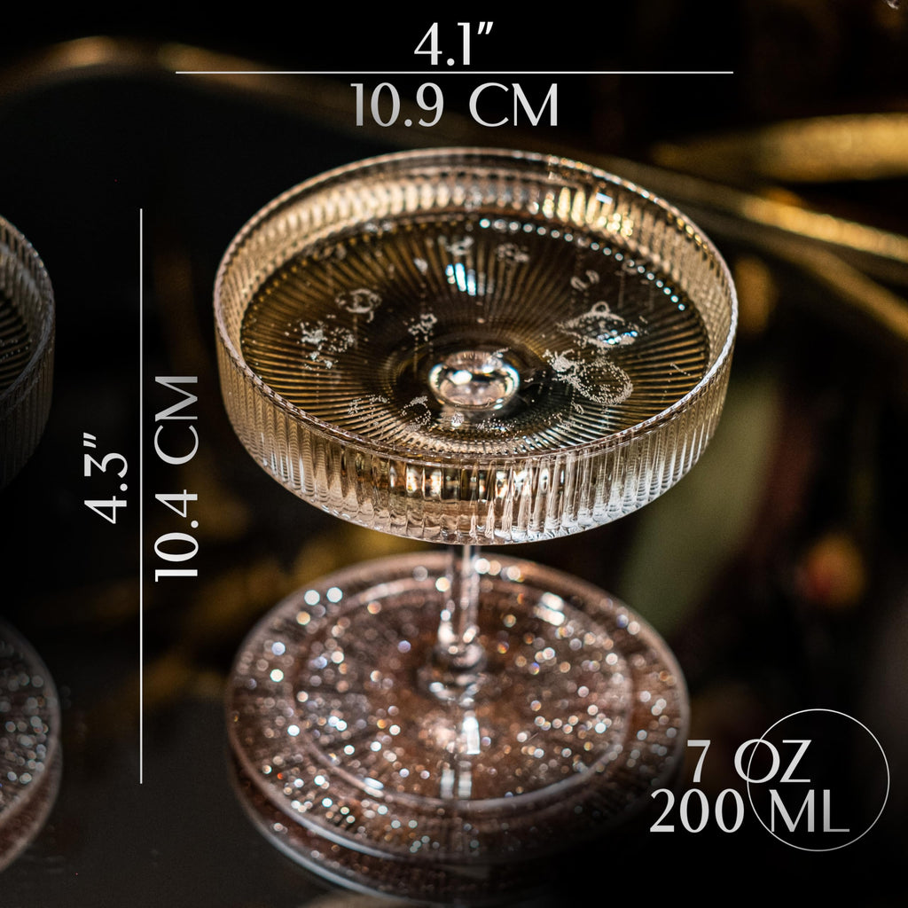 Set of 4 7 oz Coupe Cocktail Glasses with Stems G475
