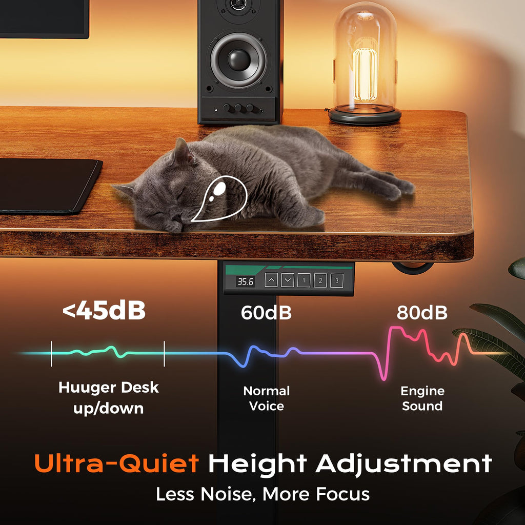 63 x 55 Inch L Shaped Standing Desk with Power Outlets E167