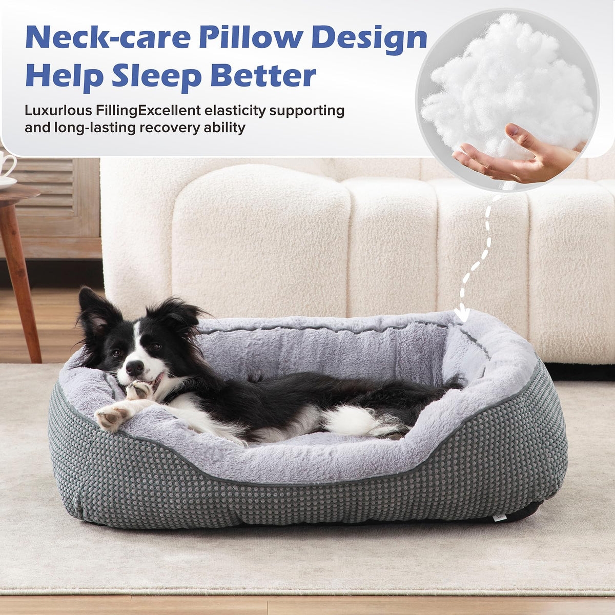Medium Washable Orthopedic Dog Bed with Anti-Slip Bottom W3903