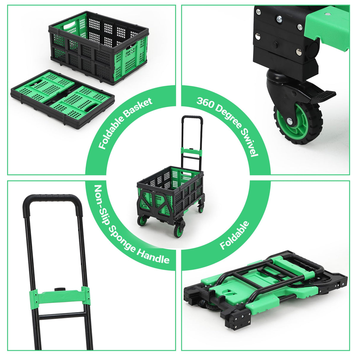 2-in-1 Folding Hand Truck with Basket I511661