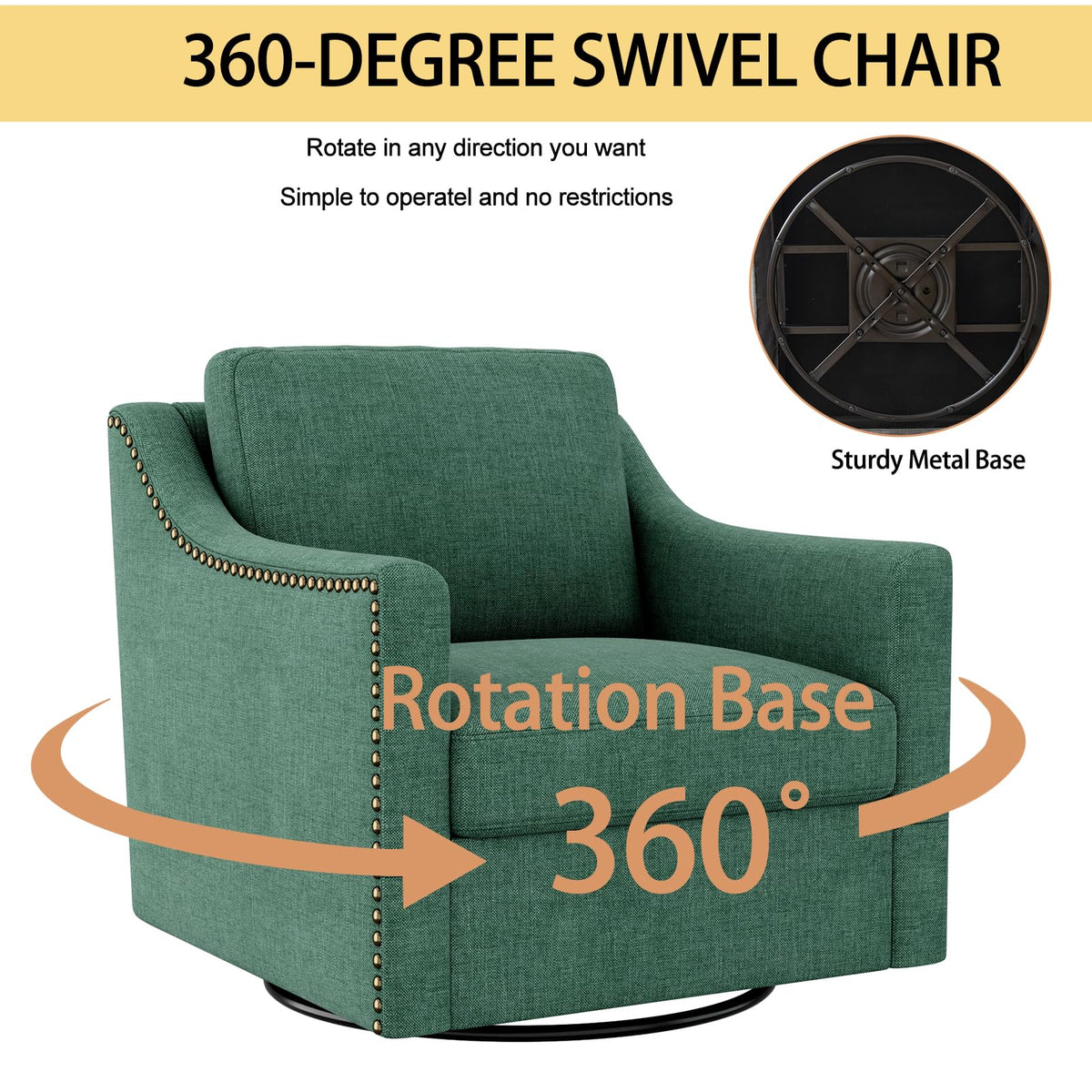 Swivel Accent Chair Set of 2 Green Armchair P560281