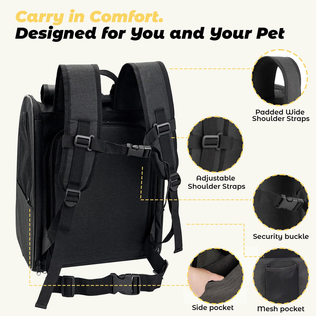 Expandable Airline Approved Cat Backpack Carrier with Breathable Mesh I799