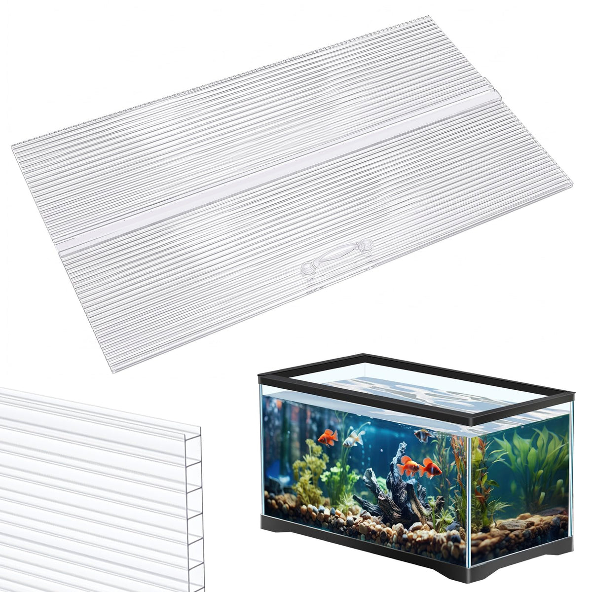 Clear 16 x 8 Inch Aquarium Lids Canopy Set P222