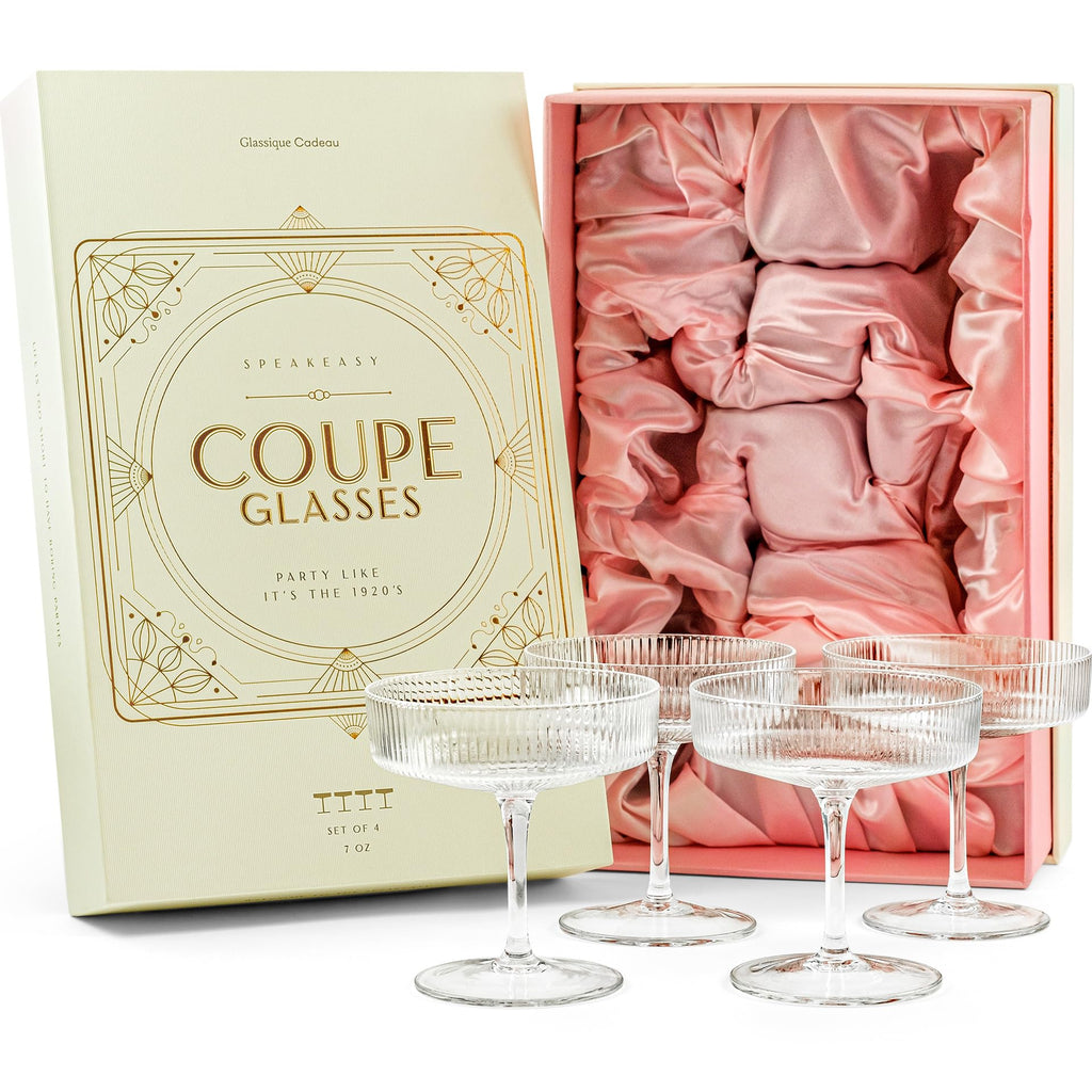 Set of 4 7 oz Coupe Cocktail Glasses with Stems G475