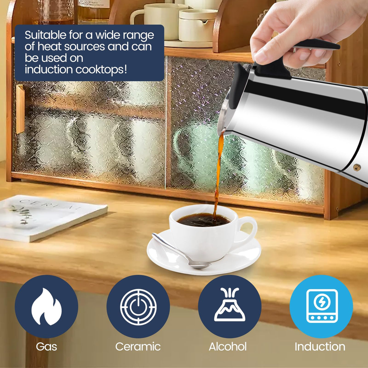 12 Cup Stainless Steel Moka Pot S4489