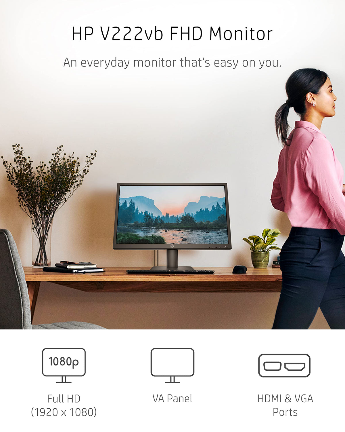 21.5-inch FHD 75Hz VA Monitor with HDMI & VGA Ports L49107