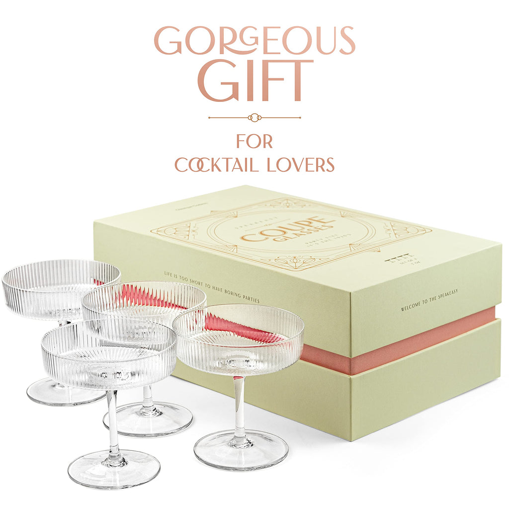 Set of 4 7 oz Coupe Cocktail Glasses with Stems G475