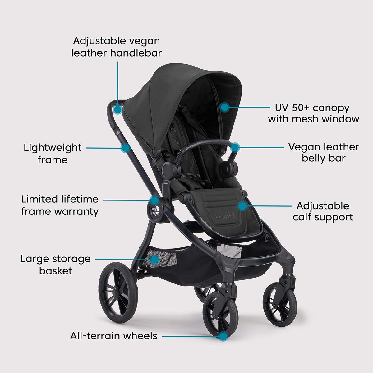 Convertible Stroller with Infant Car Seat Rich Black X2000