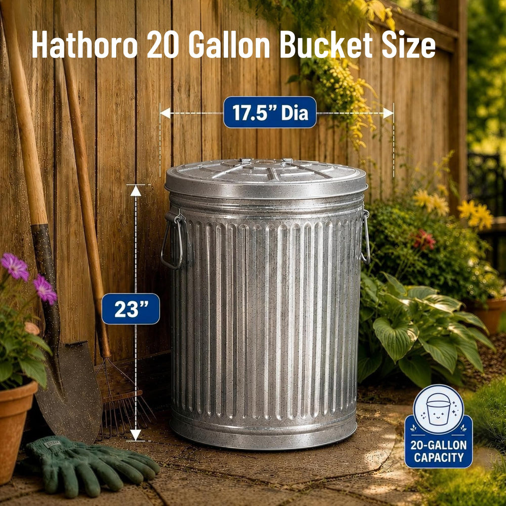 20 Gallon Galvanized Steel Trash Can with Locking Lid V696904