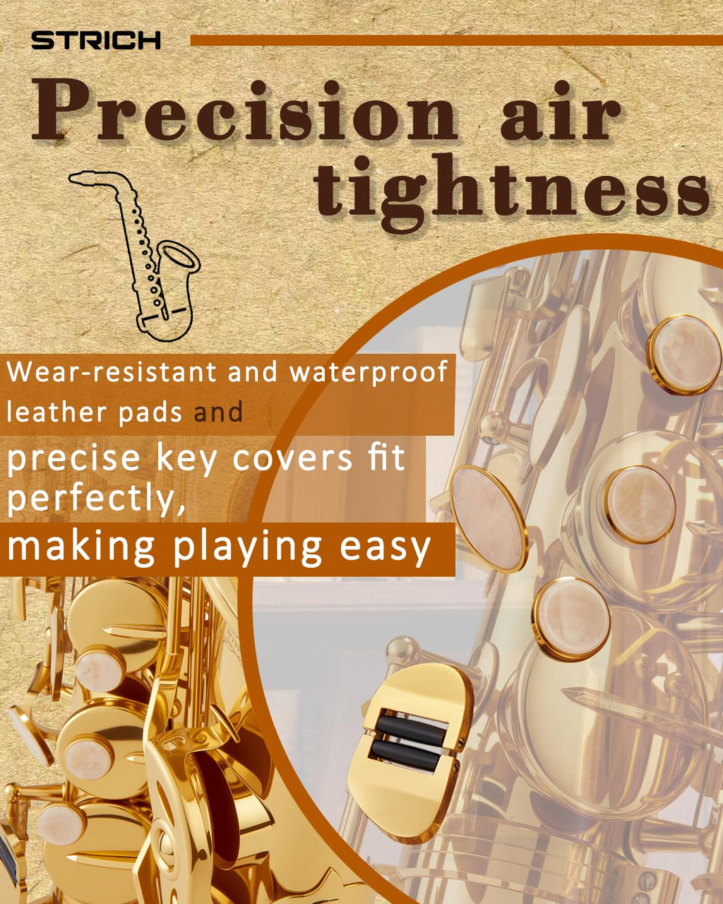 Alto Saxophone Brass Student Beginner Kit with Hard Case Z4682