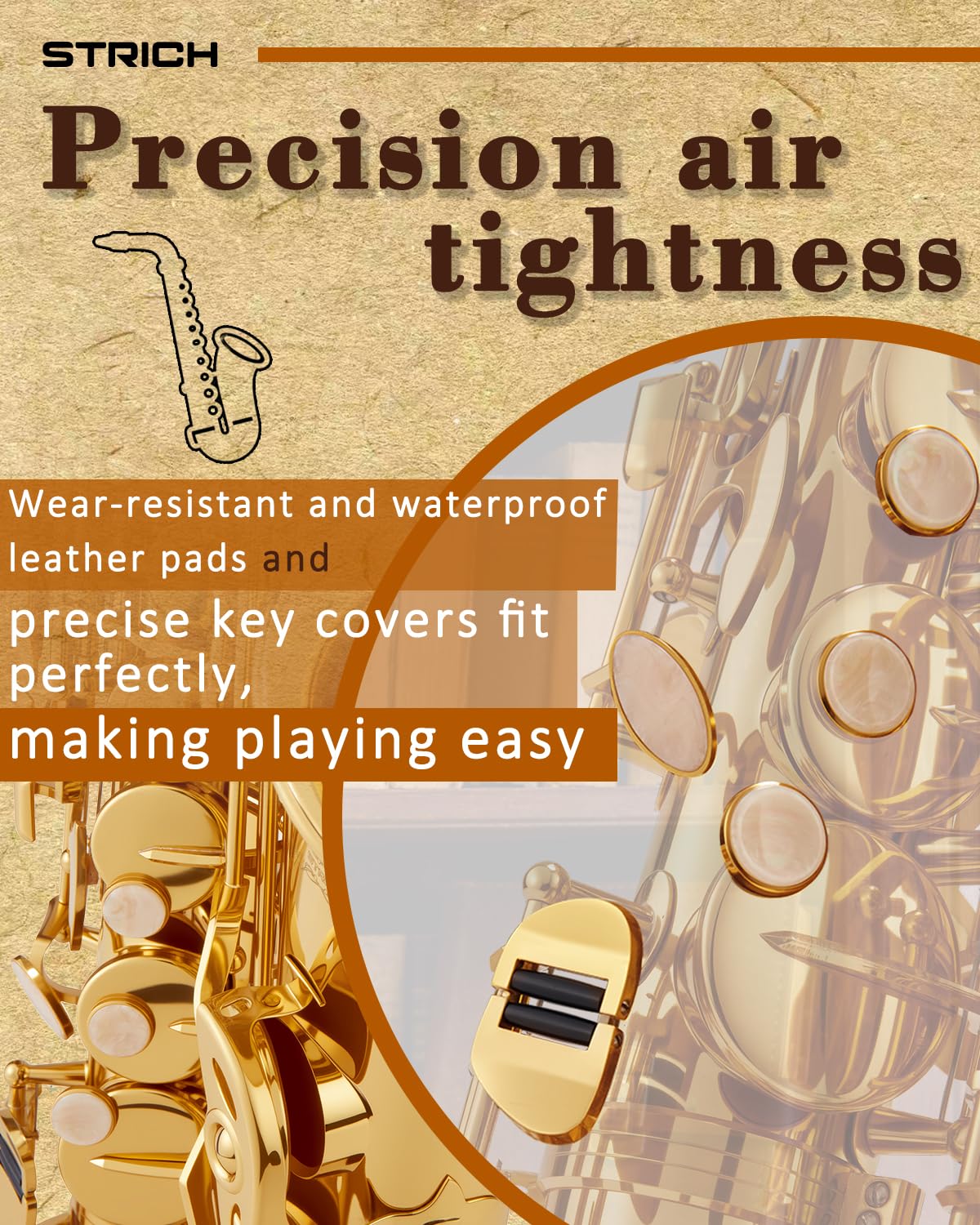 Alto Saxophone Brass Student Beginner Kit with Hard Case Z4682